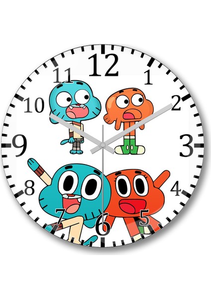 Gumball Duvar Saati Bombeli Gercek Cam