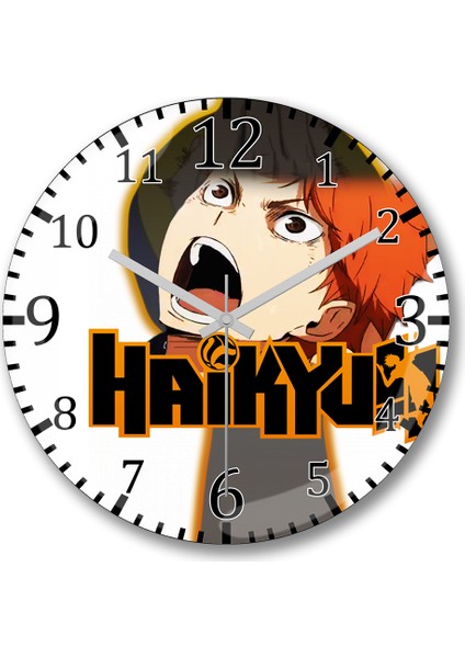 Haikyuu Volleyball Karasuno Duvar Saati Bombeli Gercek Cam