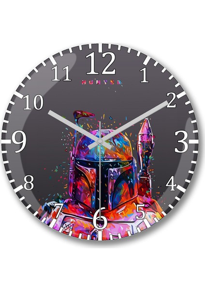 Hunter Star Wars Duvar Saati Bombeli Gercek Cam