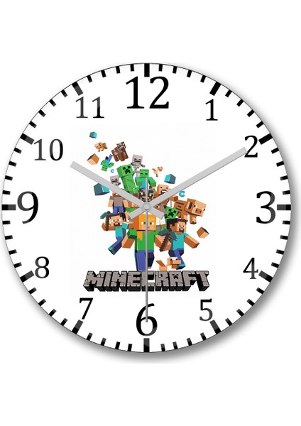 Minecraft Like a Boss Duvar Saati Bombeli Gercek Cam
