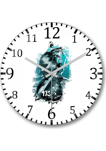 Mustafa Kemal Atatürk Duvar Saati Bombeli Gercek Cam