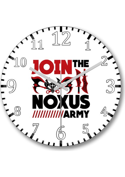 Noxus Crest Duvar Saati Bombeli Gercek Cam