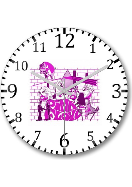Pink Floyd Duvar Saati Bombeli Gercek Cam