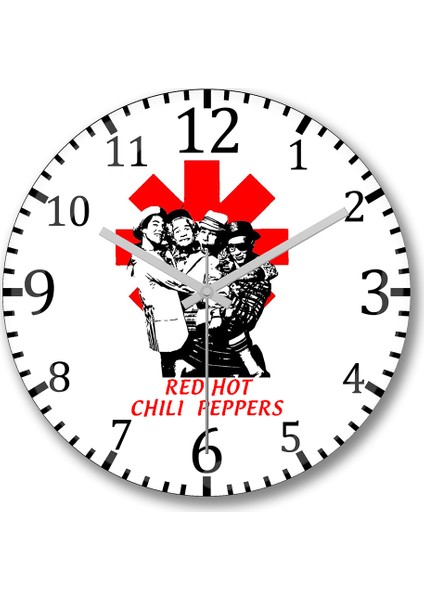 Red Hot Chili Peppers1 Duvar Saati Bombeli Gercek Cam