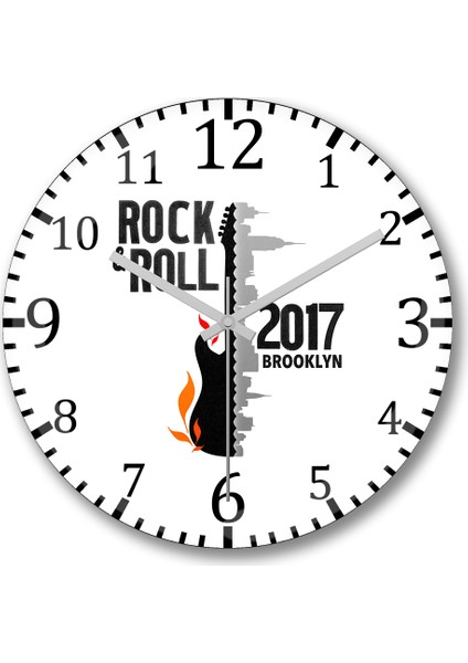 Rock n' Roll Duvar Saati Bombeli Gercek Cam