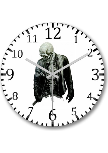 Skull Radical Duvar Saati Bombeli Gercek Cam