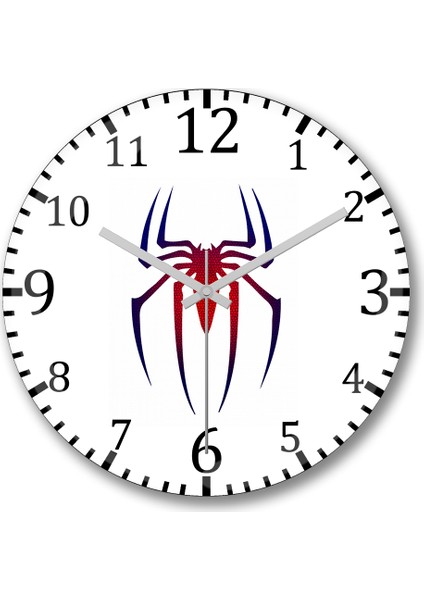 Spider Man Duvar Saati Bombeli Gercek Cam