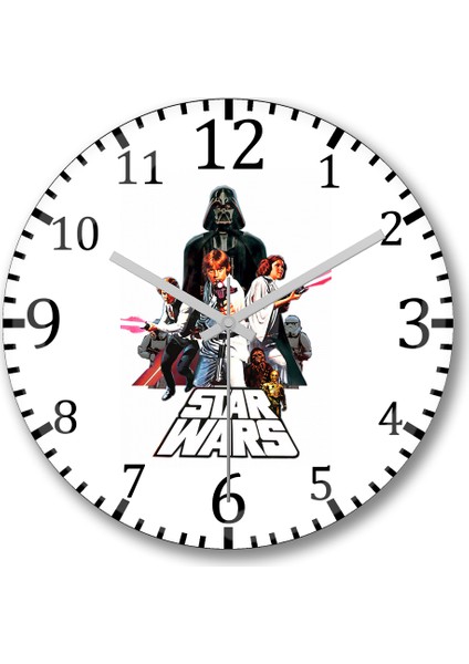 Star Wars Coffee Duvar Saati Bombeli Gercek Cam