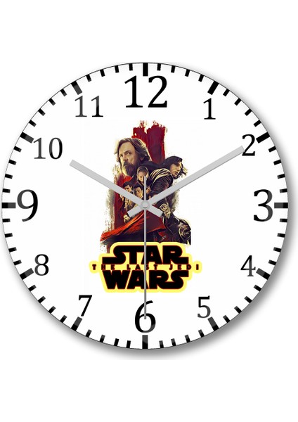 Star Wars Fresh Drawing1 Duvar Saati Bombeli Gercek Cam