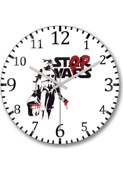 Star Wars- Vader Duvar Saati Bombeli Gercek Cam