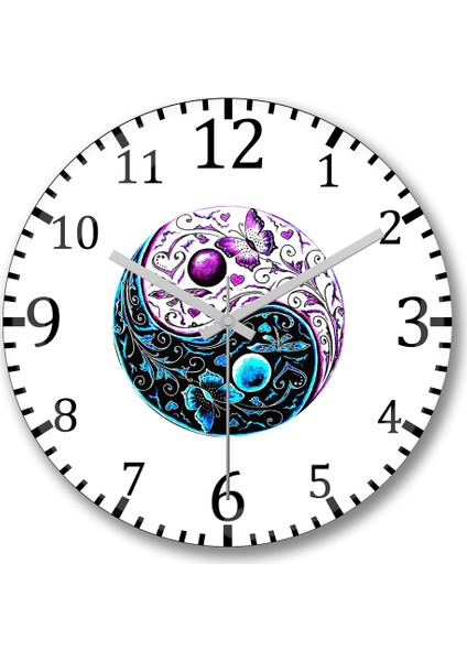 Yoga Fitness Duvar Saati Bombeli Gercek Cam