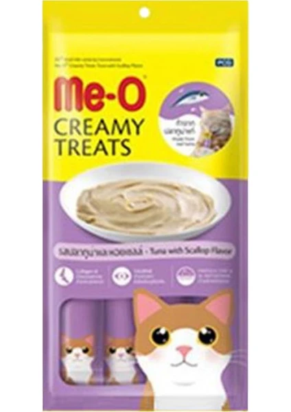 Creamy Treats Ton Balığı ve Deniz Taraklı Sıvı Kedi Ödülü 4 x 15 gr