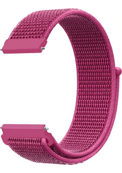 Apple Watch Uyumlu 38mm Bilekli Kumaş Kayış Kordon Fuşya Fabric