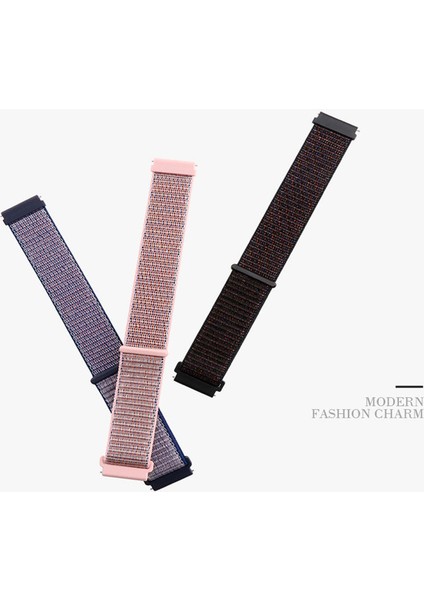 Apple Watch Uyumlu 38mm Bilekli Kumaş Kayış Kordon Noktalı Siyah Fabric