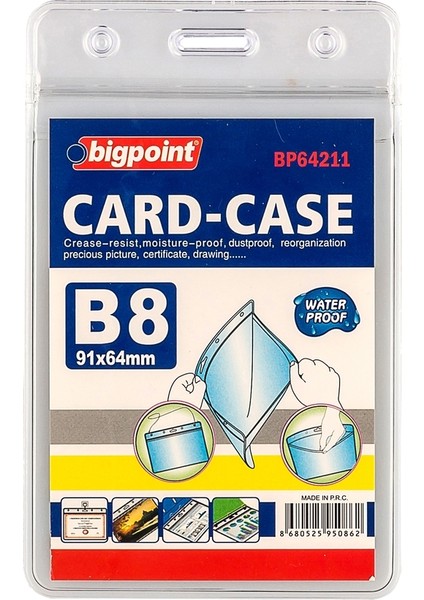 Kilitli Kart Poşeti Dikey B8 (64x91mm) 10'lu Poşet
