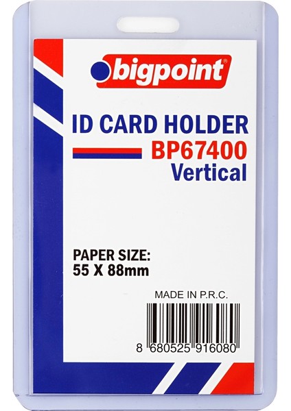 Kart Kabı Dikey Şeffaf 55x88mm 100'lü Poşet