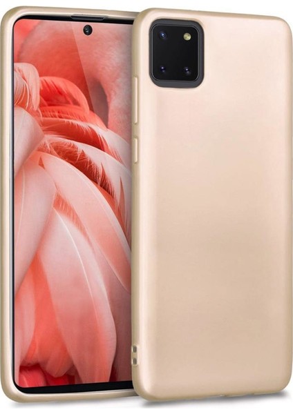 Galaxy A81 Kılıf Zore Premier Mat Silikon Kapak Gold