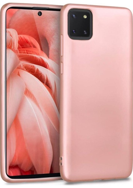 Galaxy A81 Kılıf Zore Premier Mat Silikon Kapak Rose Gold