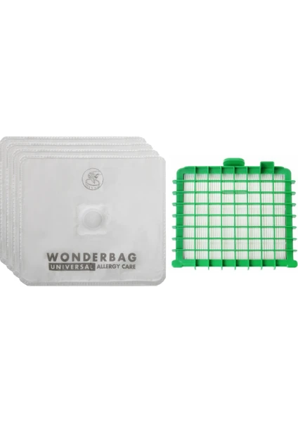 Wonderbag Universal Uyumlu Toz Torbası 4'lü + Hepa Filtre (%100 İthal A+ Kalite)