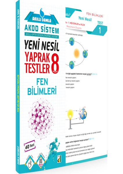 Damla Yayınevi Akıllı  Yeni Nesil 8. Sınıf Fen Bilimleri Yaprak Testler