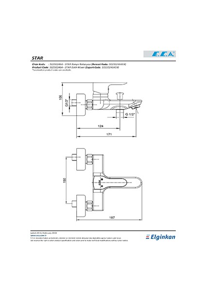 Eca Star Banyo Bataryası 102102464