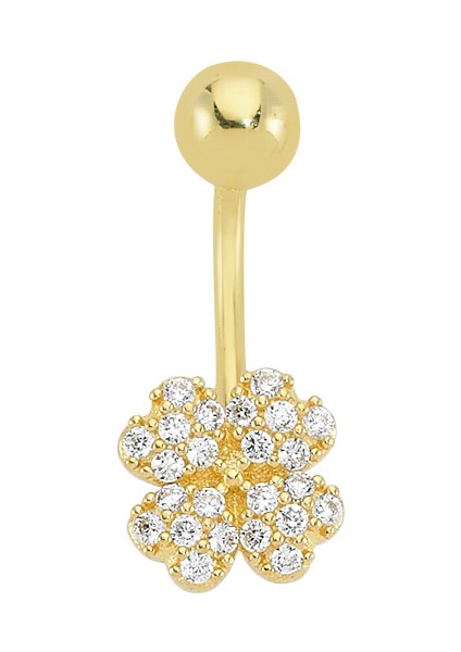 Altın Yonca Göbek Piercing