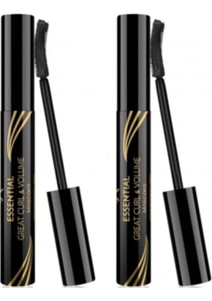 Golden Rose Kıvrım & Hacim Etkili Siyah Maskara - Essential Great Curl & Volume Mascara x 2 Adet