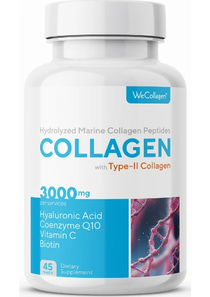 Wecollagen® With Type-2 Collagen Erkek, Balık Kolajeni 45 Tablet