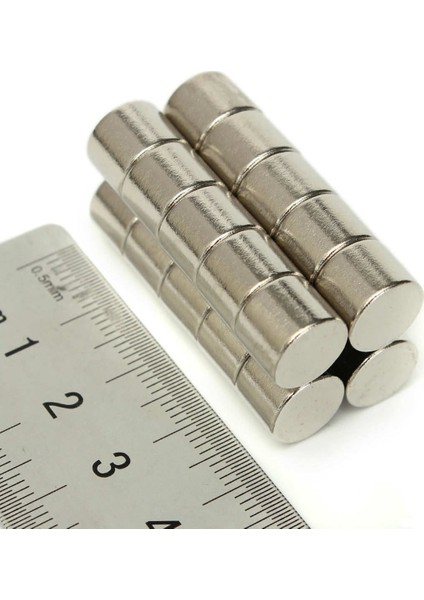 Mıknatıs Çap 10 x 10 mm Silindir Süper Güçlü Neodyum Mıknatıs 20'li