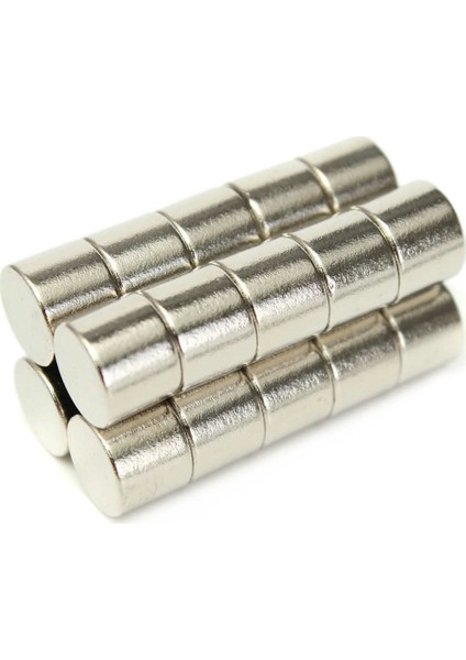 Mıknatıs Çap 10 x 10 mm Silindir Süper Güçlü Neodyum Mıknatıs 20'li
