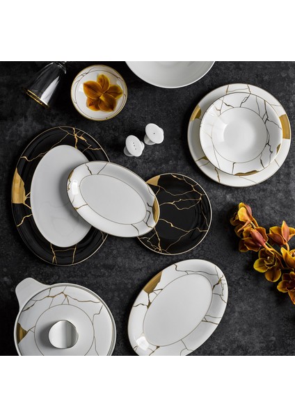 Marble 61 Parça 12 Kişilik Yemek Takımı