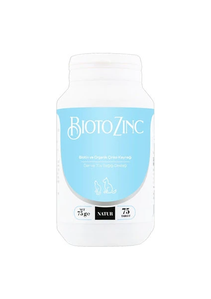 Bioto Zinc 5 Mg Biotin Kedi&Köpek Deri Ve Tüy Sağlığı 75 Tablet