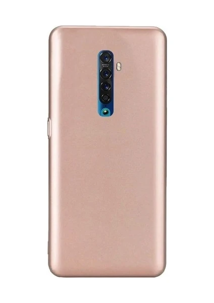 Case 4U Oppo Reno 2 Kılıf Klasik Mat Renkli Yumuşak Premier Silikon Rose Gold