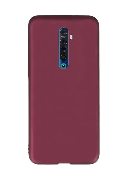 Case 4U Oppo Reno 2 Kılıf Klasik Mat Renkli Yumuşak Premier Silikon Koyu Mor