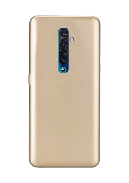 Case 4U Oppo Reno 2 Kılıf Klasik Mat Renkli Yumuşak Premier Silikon Altın