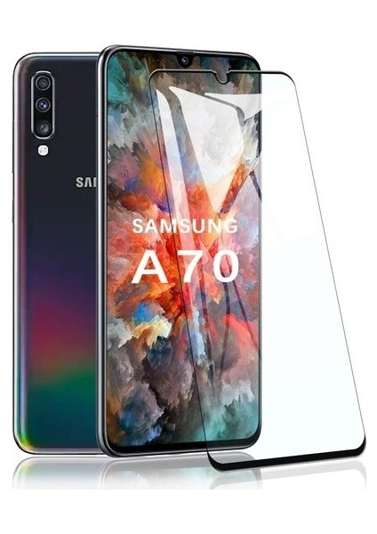 Samsung Galaxy A70 Tam Kaplayan Temperli Cam Ekran Koruyucu
