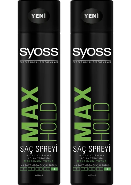 Max Hold Ultra Güçlü Saç Spreyi 400 ml - 2 Adet