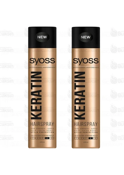 Keratin Keratinli Güçlü Tutucu Saç Spreyi 400 ml - 2 Adet