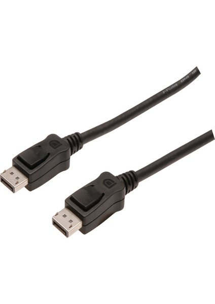 Displayport Bağlantı Kablosu Dp Erkek - Dp Erkek 2 m Kilit Mekanizmalı Ultra HD 4K Siyah