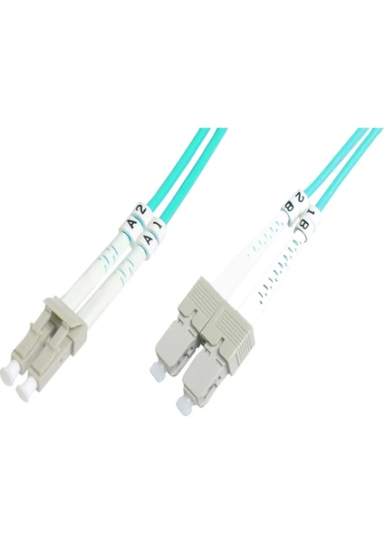 LC-SC Fiber Optik Patch Kablo 0.5 m Multimode Duplex 50/125 Om 3