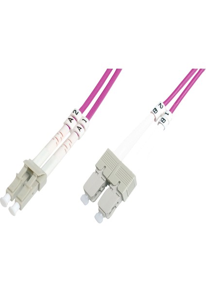 SC-LC Fiber Optik Patch Kablo 10 m Multimode 3.0mm Duplex 50/125 Om4