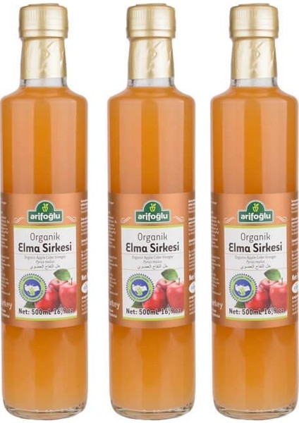 Organik Elma Sirkesi  500ml (3 Adet)