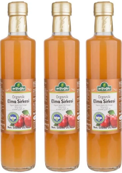 Organik Elma Sirkesi  500ml (3 Adet)