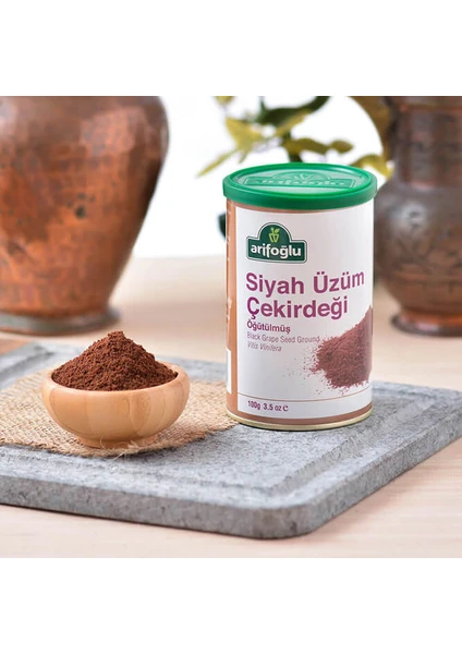 Siyah Üzüm Çekirdeği Öğütülmüş 100g (Teneke Kutu)