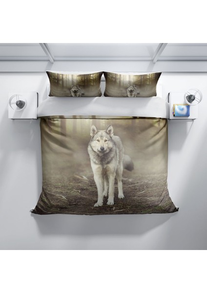 FluWolf 3D Pamuk Saten Çift Kişilik Nevresim Takımı