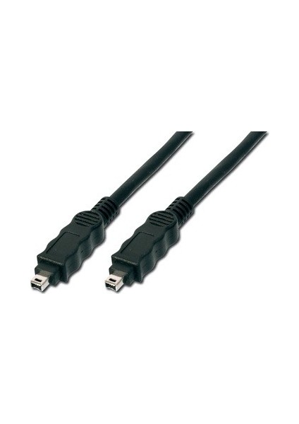 Firewire 400 (Ieee 1394) Kablo 4 Pin Erkek / 4 Pin Erkek 1.80 m Awg: 28 Ieee 1394-2008 Ul Siyah