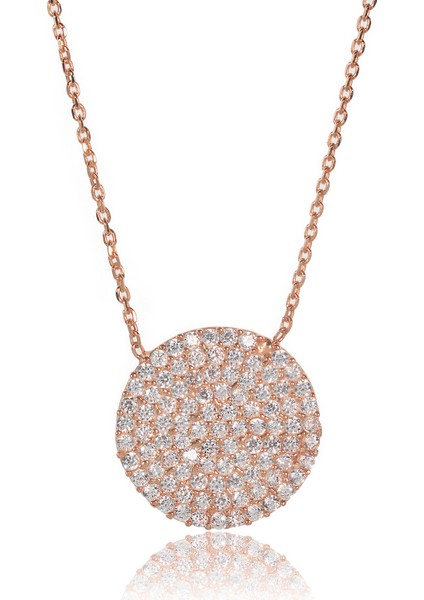 Yuvarlak Pave Kolye - Rose