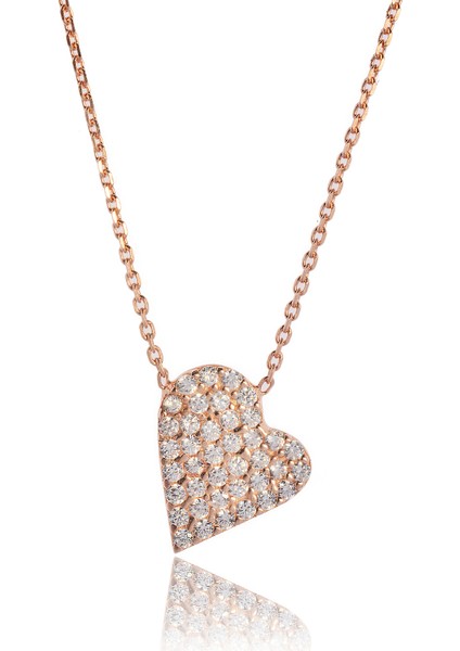 Pave Kalp Kolye - Rose