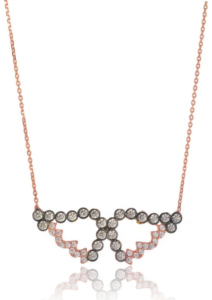 Siyah Kanatlı Kolye - Rose