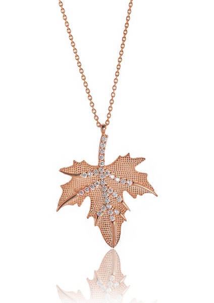 Çınar Ağacı Yaprağı Kolye - Rose fiyatları